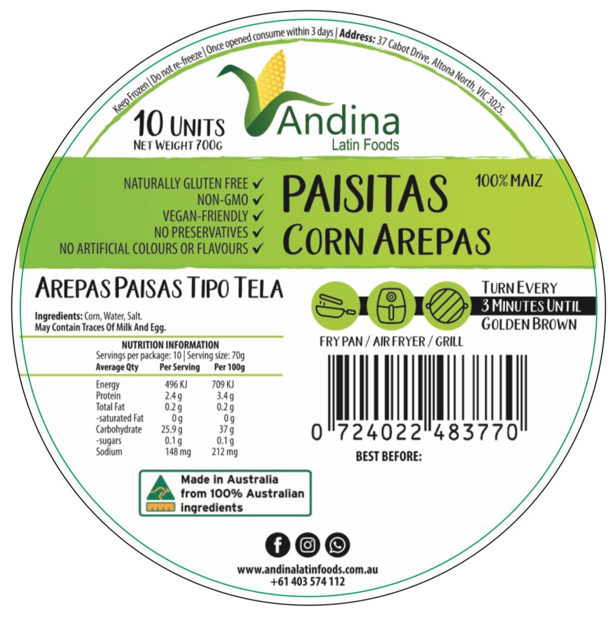 Regular White Corn Arepa (700g) - PAISITAS image 0