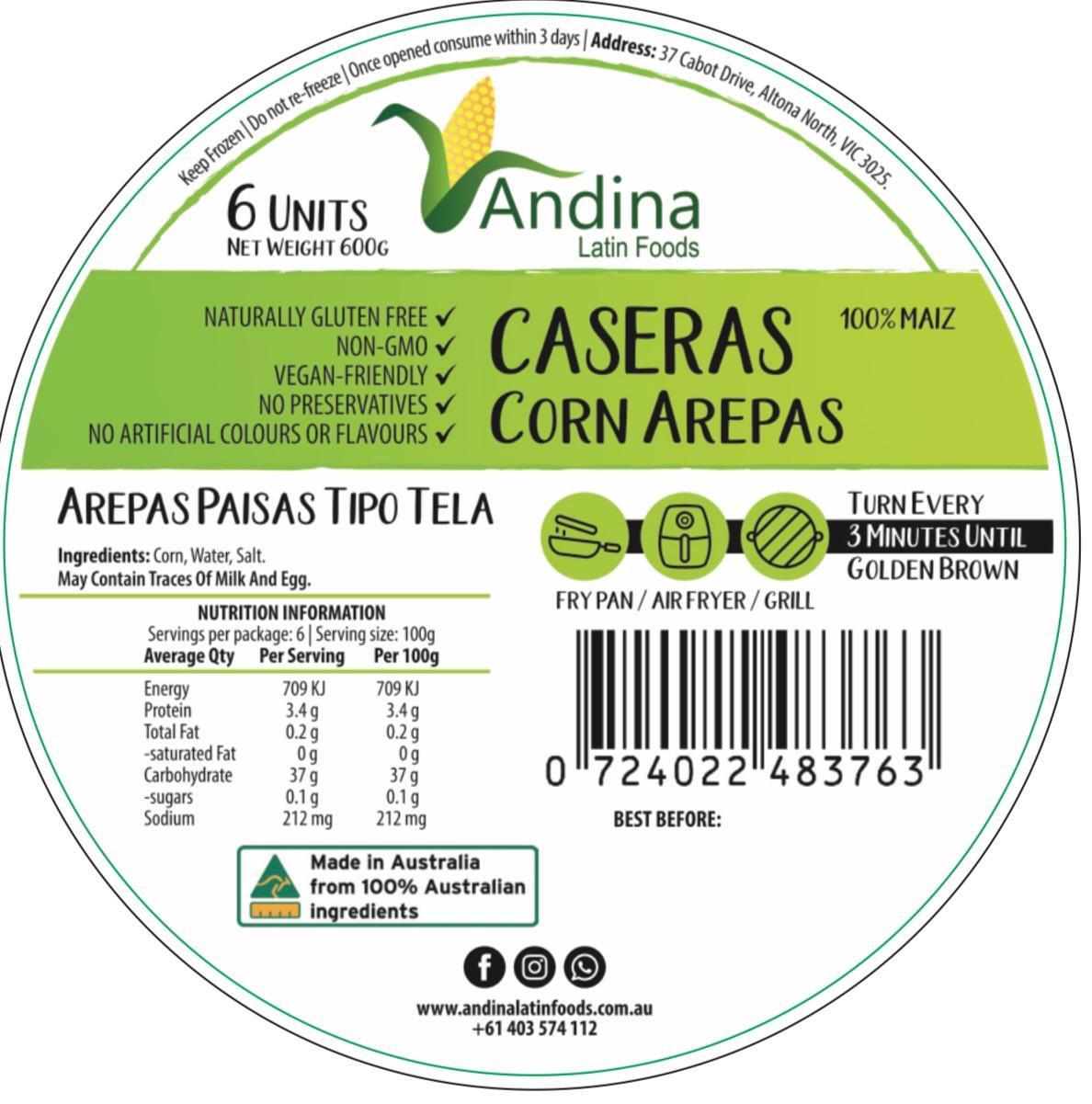 Large White Corn Arepa (600g) - CASERAS image 0