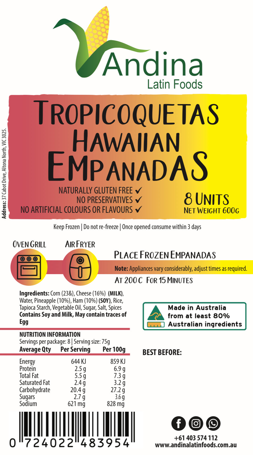 Hawaiian Empanadas (600g)