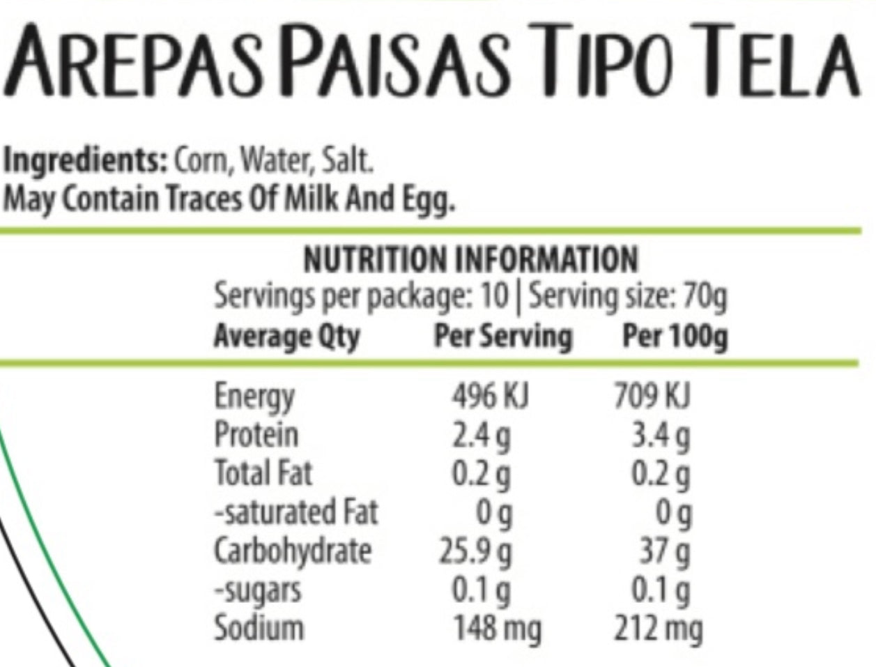 Regular White Corn Arepa (700g) - PAISITAS