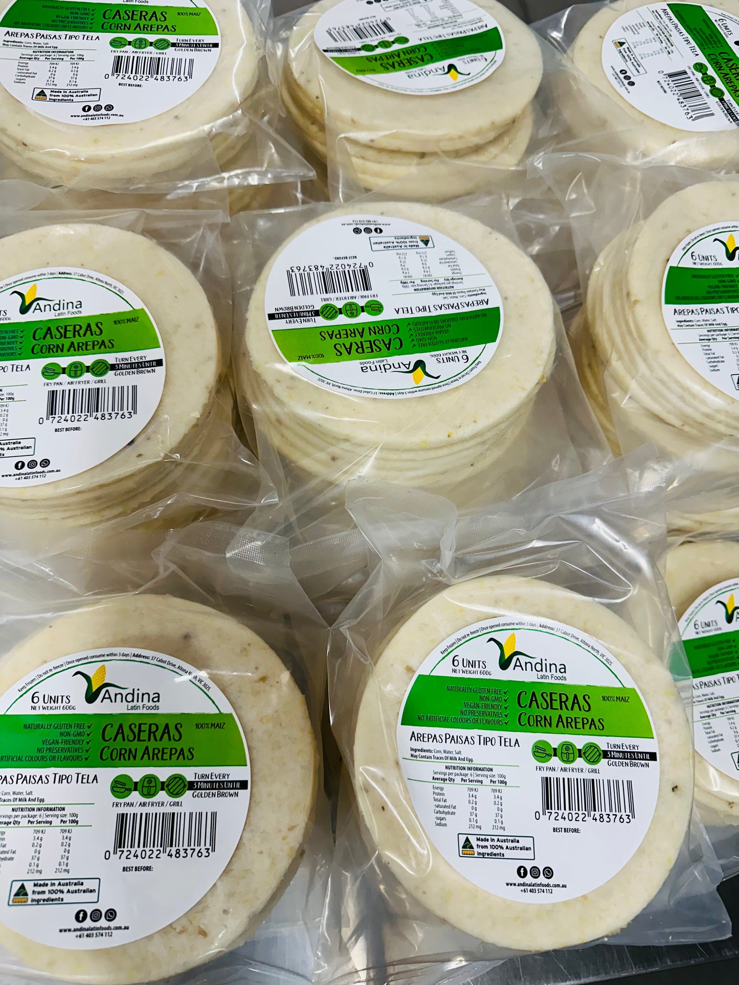 Arepa Grande de Maíz Blanco (600g) - CASERAS
