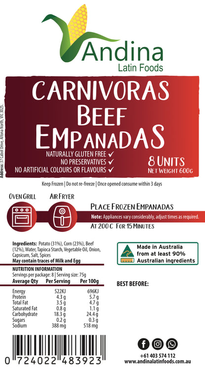 Beef Empanadas 600g (CARNIVORAS)