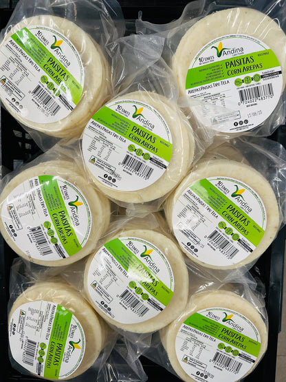 Arepa de Maíz Blanco Regular (700g) - PAISITAS