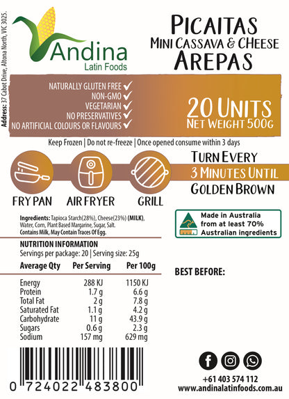 Mini Cassava and Cheese Arepa 500g (PICAITAS)