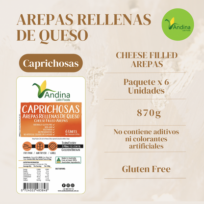 Arepas Rellenas de Queso (870g) - CAPRICHOSAS