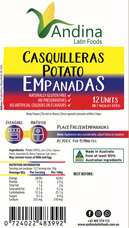 Mini Potato Empanadas 600 g (CASQUILLERAS)