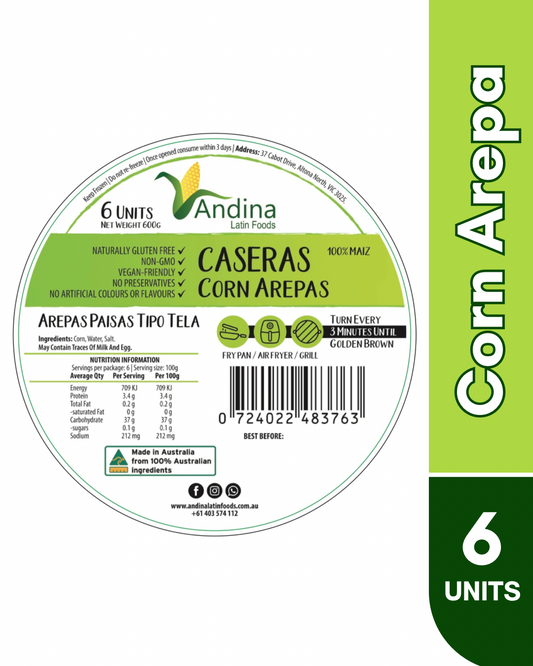 Large White Corn Arepa (600g) - CASERAS