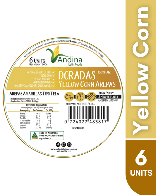 Large Yellow Corn Arepa (600g) - DORADAS