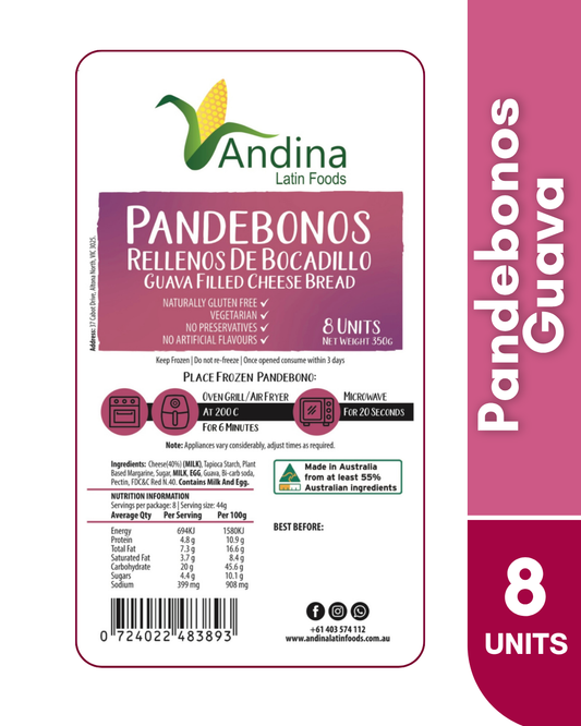 Pandebonos rellenos de guayaba (350g)
