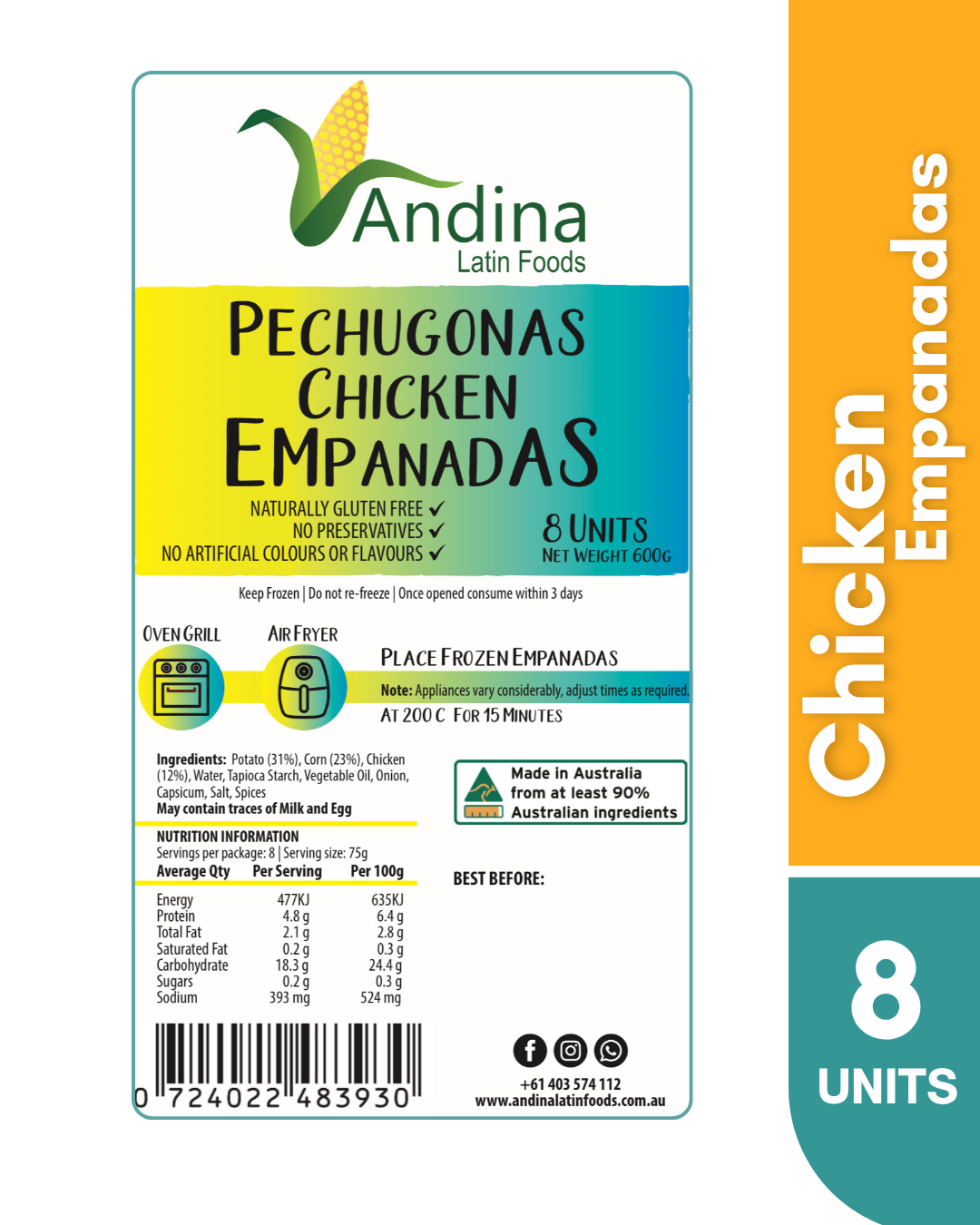 Chicken Empanadas 600g (PECHUGONAS)