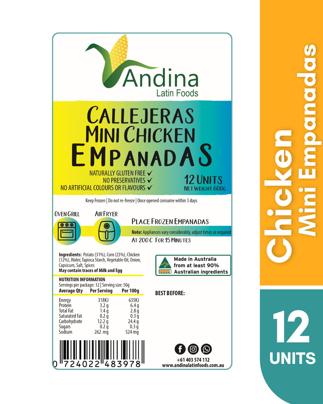 Mini Chicken Empanadas  600 g (CALLEJERAS)